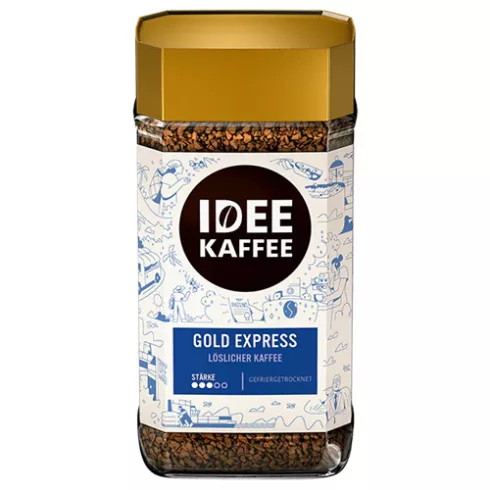 IDEE Kaffee Classic GOLD EXPRESS csersavszegény, gyomorbarát INSTANT kávé, 100g/üveg                                               