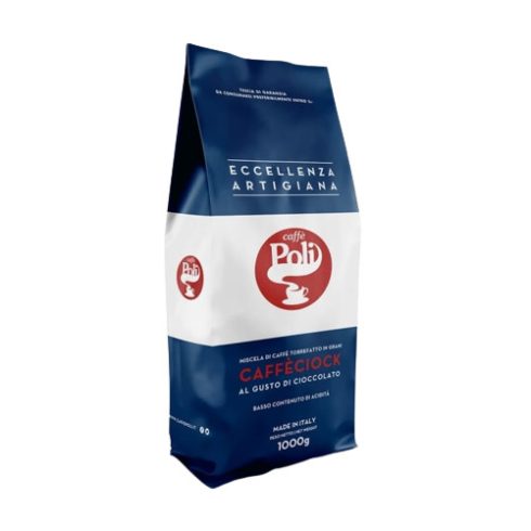 Poli CAFFECIOCK, CSOKOLÁDÉS szemes kávé különlegesség, 1000 g