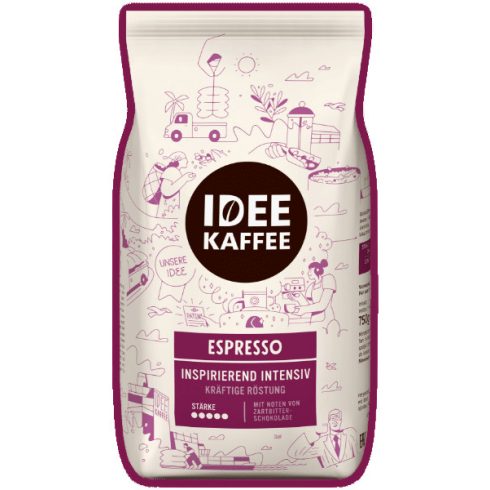 IDEE KAFFEE ESPRESSO Csersavszegény, gyomorkíméló  szemes kávé, 750 G