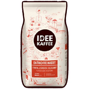   IDEE KAFFEE KOFFEINMENTES Csersavszegény, gyomorkíméló  szemes kávé, 750 G