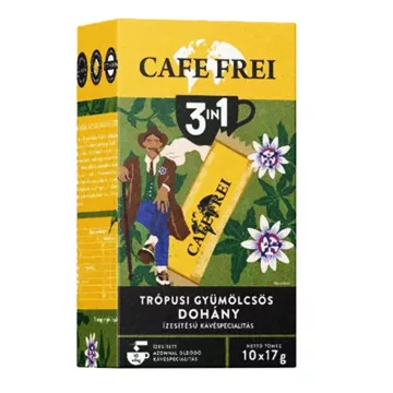   Cafe Frei 3in1 DOHÁNY, trópusi-gyümölcs, instant kávé, 10 db