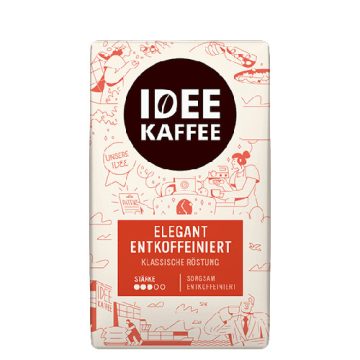   IDEE KAFFEE entkof, csersavszegény koffeinmentes őrölt kávé, 500 g 