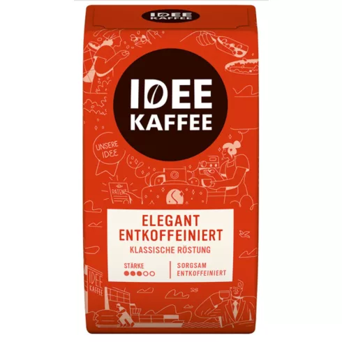IDEE KAFFEE entkof, csersavszegény koffeinmentes őrölt kávé, 500 g 