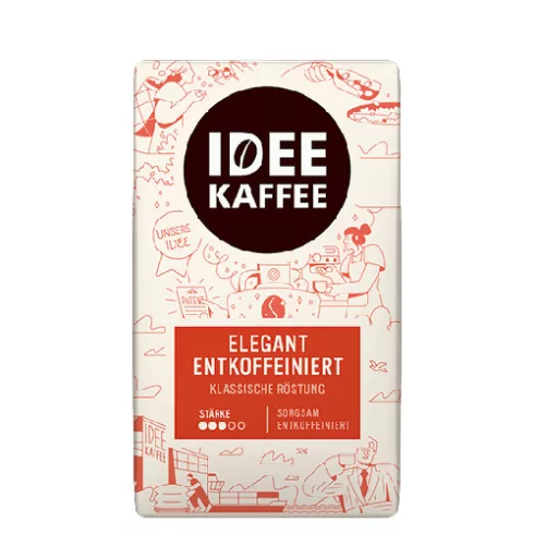 IDEE KAFFEE entkof, csersavszegény koffeinmentes őrölt kávé, 500 g 